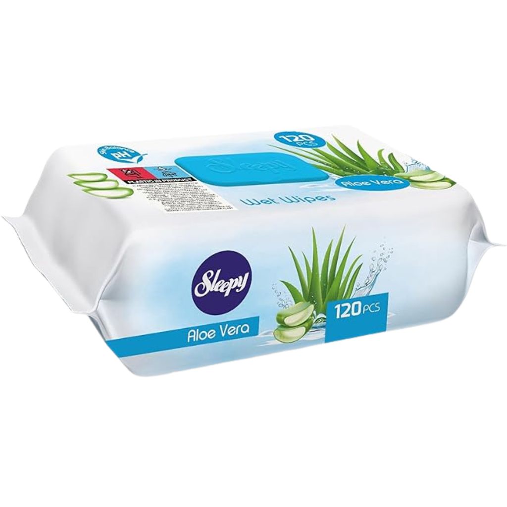 Lingettes Humides Sleepy à l’Aloe Vera – 120 Pièces