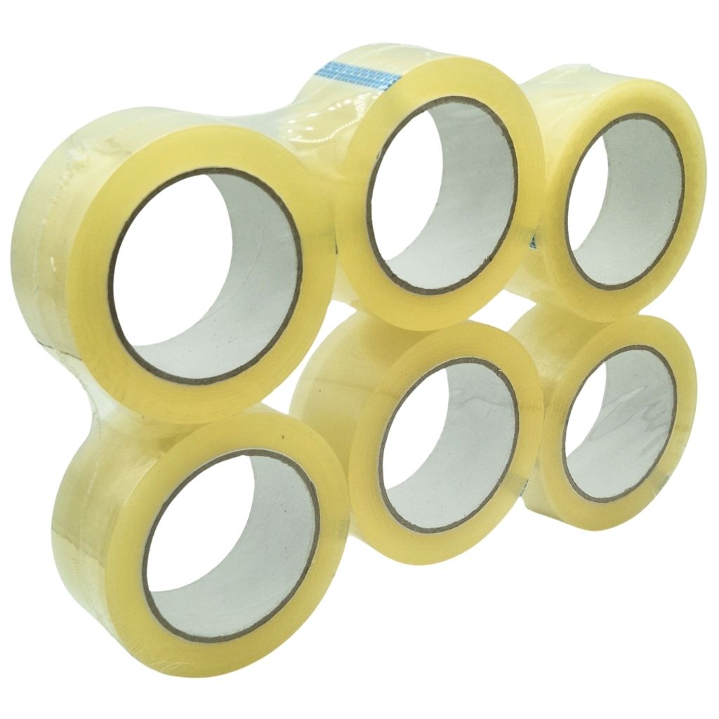 Lot de 6 rubans adhésifs transparents – Rouleaux d’emballage 100 mètres
