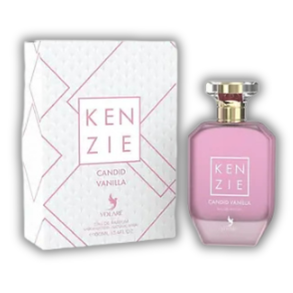 Kenzie Candid Vanilla Volaré 100ml Eau de Parfum bottle and packaging.