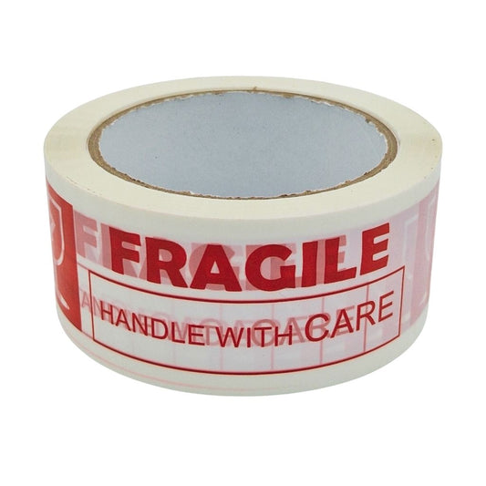 Ruban adhésif Fragile Handle With Care – Rouleau d’emballage rouge et blanc