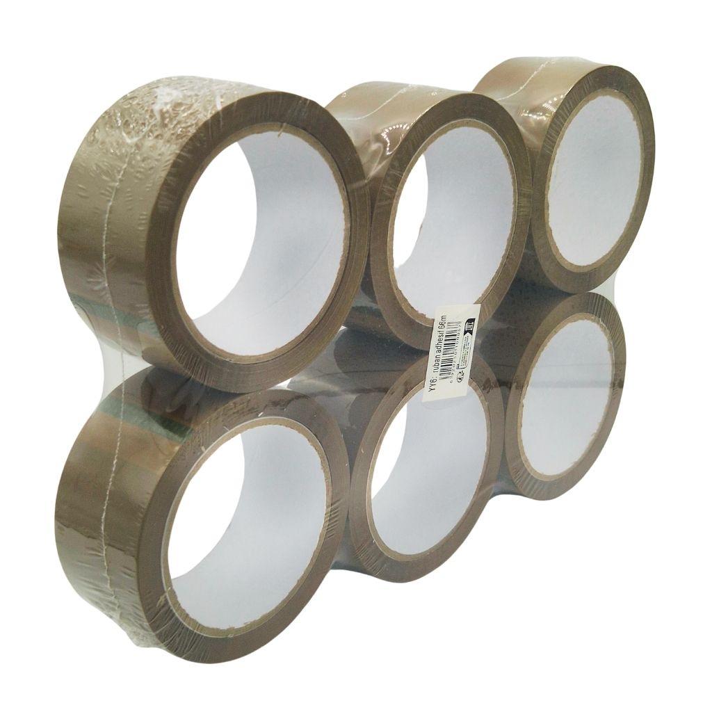 Lot de 6 rubans adhésifs marron – Rouleaux d’emballage 66 mètres