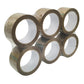 Lot de 6 rubans adhésifs marron – Rouleaux d’emballage 66 mètres