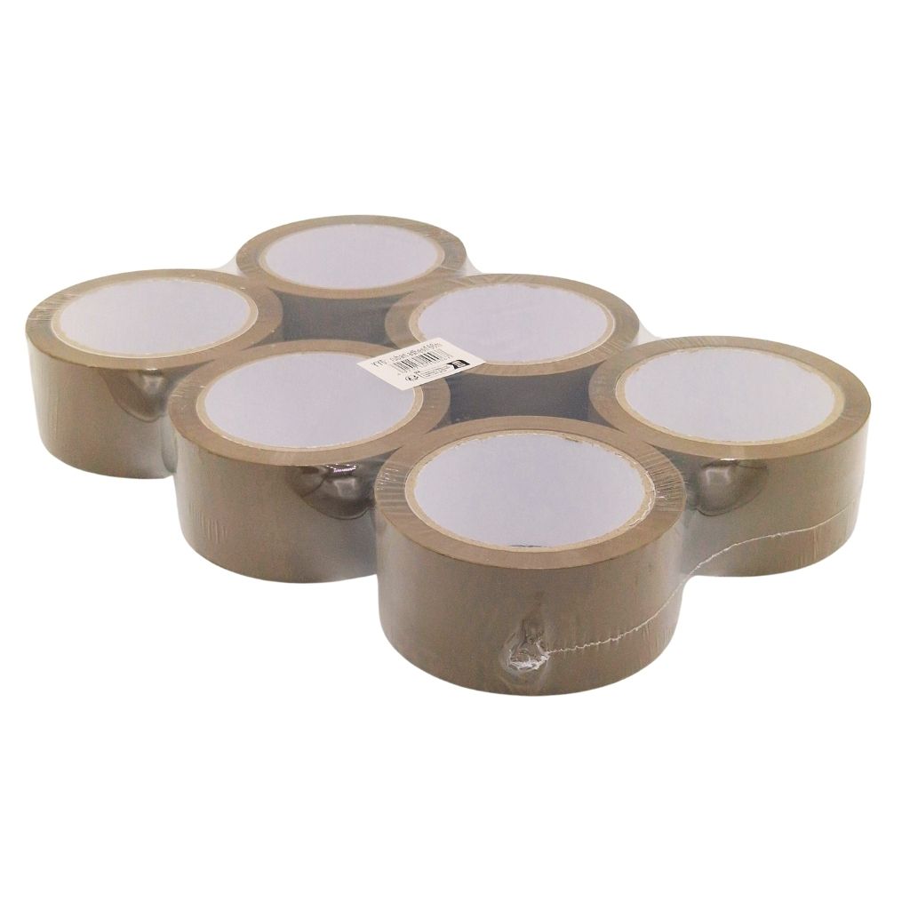 Lot de 6 rubans adhésifs marron – Rouleaux d’emballage 66 mètres
