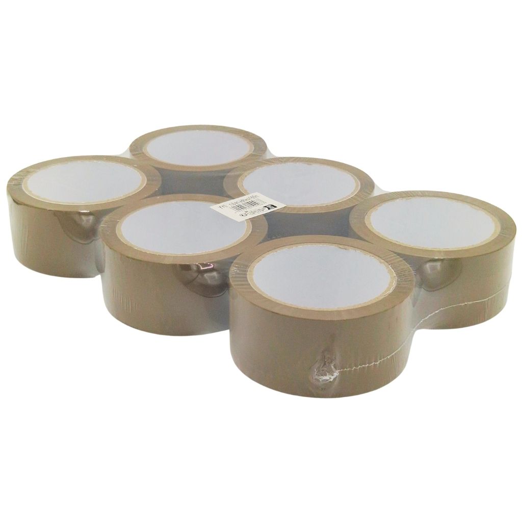 Lot de 6 rubans adhésifs marron – Rouleaux d’emballage 66 mètres
