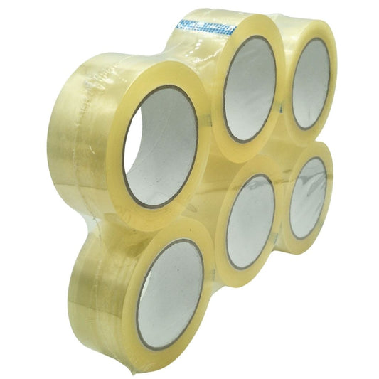 Lot de 6 rubans adhésifs transparents – Rouleaux d’emballage 100 mètres