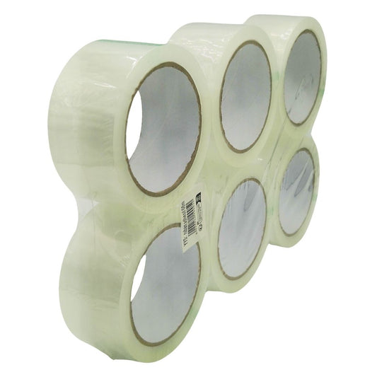 Lot de 6 rubans adhésifs transparents – Rouleaux d’emballage 66 mètres