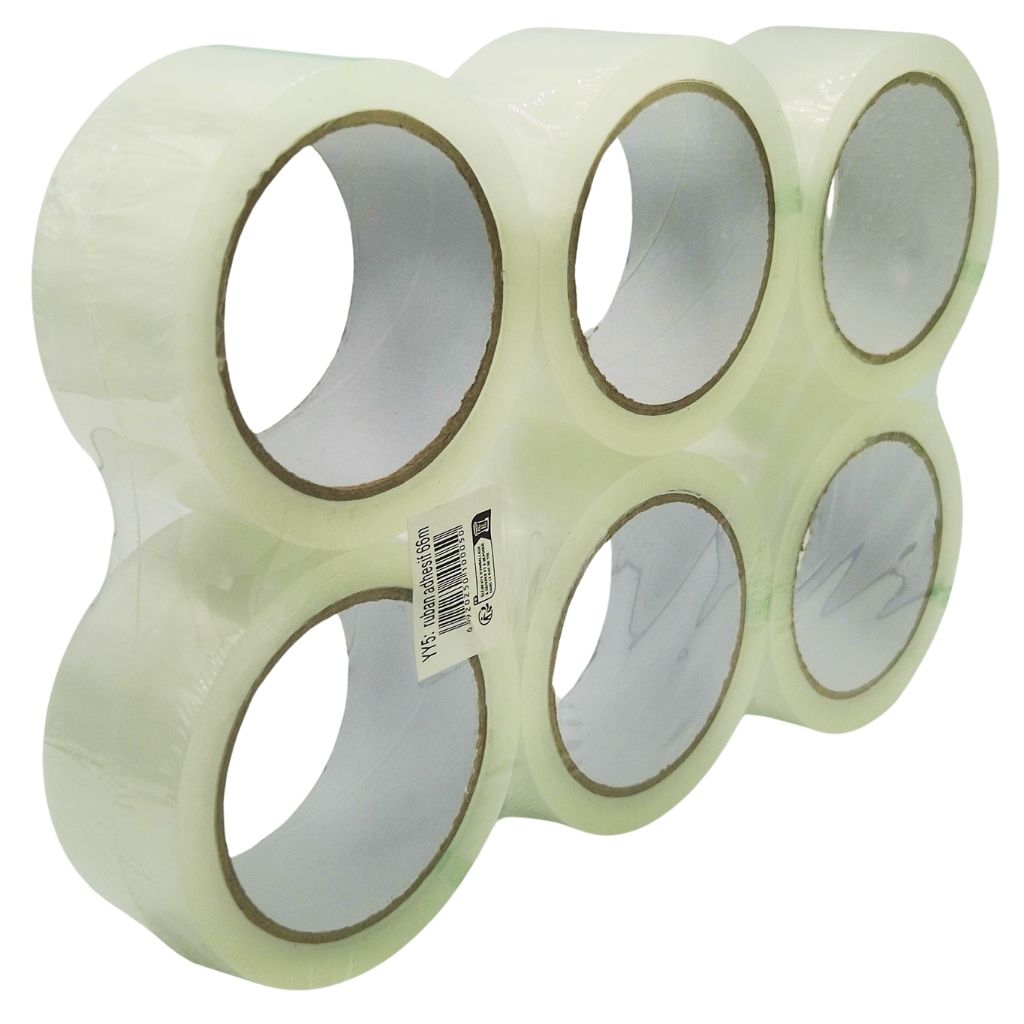 Lot de 6 rubans adhésifs transparents – Rouleaux d’emballage 66 mètres