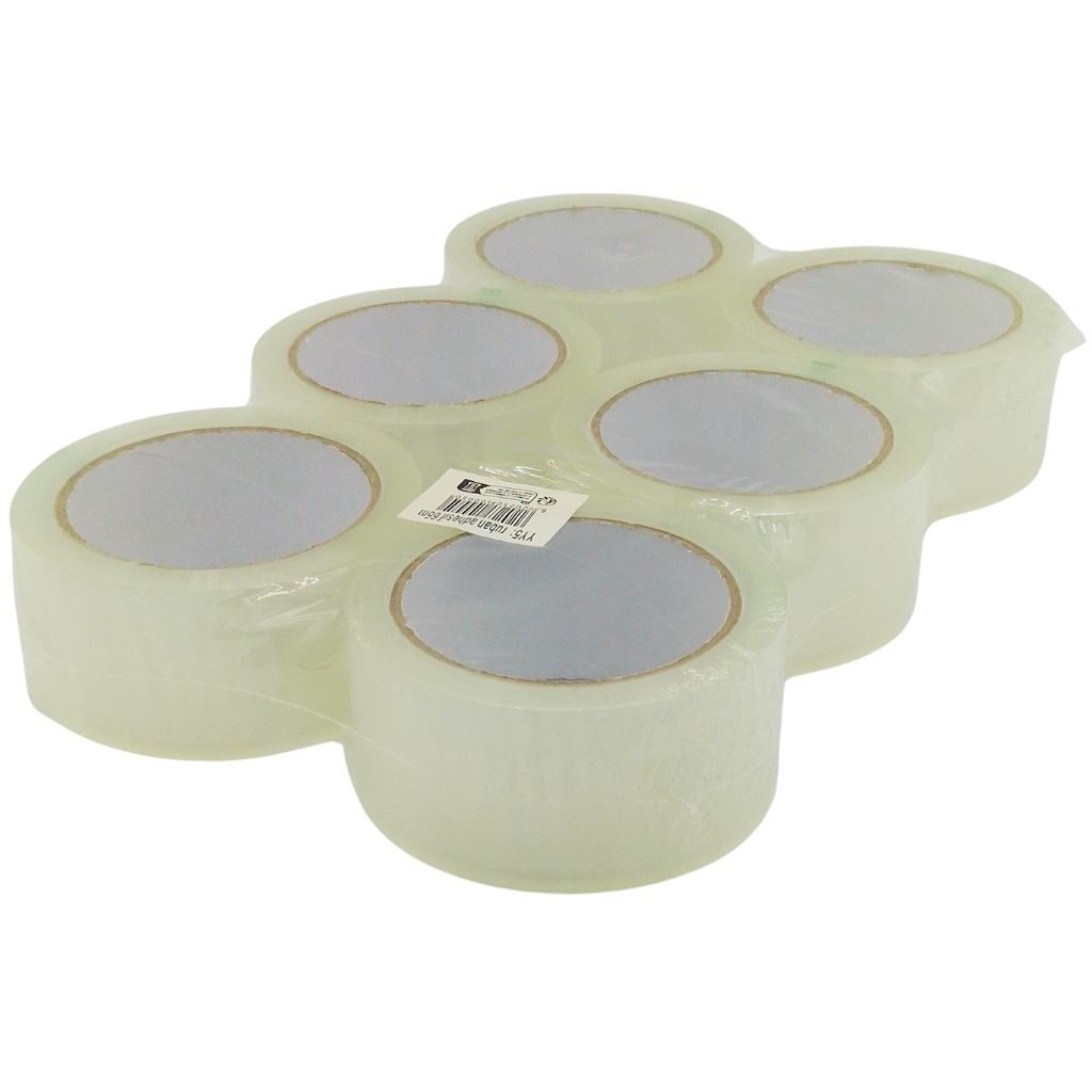 Lot de 6 rubans adhésifs transparents – Rouleaux d’emballage 66 mètres