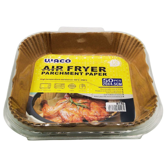Papier Cuisson Carré pour Friteuse à Air WACO – 50 Pièces (20x4,5 cm)