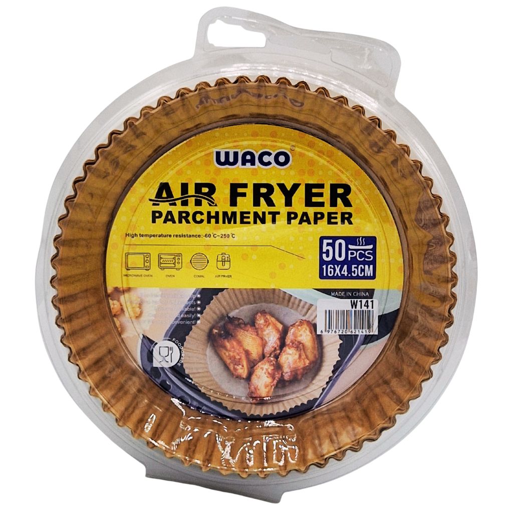 Papier de Cuisson Rond pour Air Fryer WACO – 50 Pièces (16 x 4,5 cm)