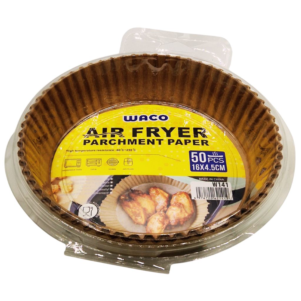Papier de Cuisson Rond pour Air Fryer WACO – 50 Pièces (16 x 4,5 cm)