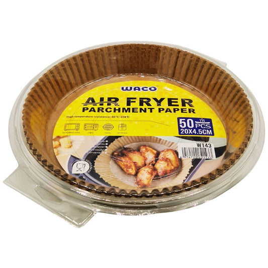 Papier Cuisson Rond pour Air Fryer WACO – 50 Pièces (20 x 4,5 cm)