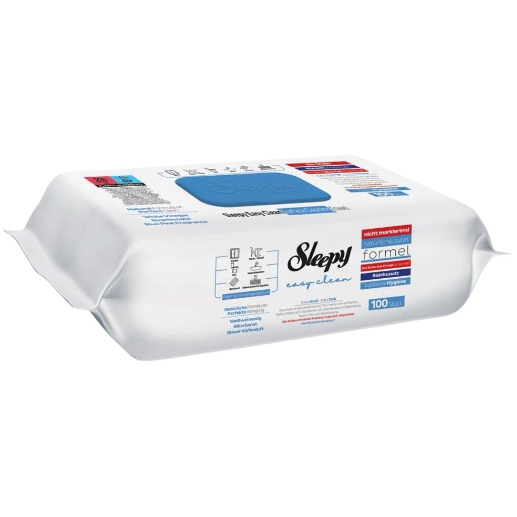 Lingettes nettoyantes Sleepy Easy Clean – Parfum Sève de Pin Bleu – Paquet de 100 lingettes